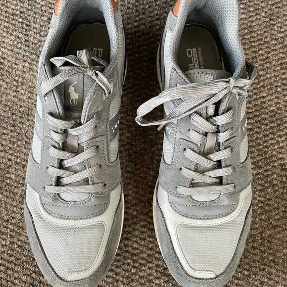 Men\'s Ralph Lauren Train 100 Suede-Mesh Sneakers Size 12 Medium main image 5
